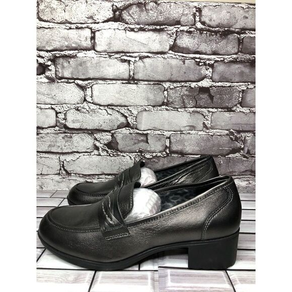 ABEO PRO Jade Comfortable Black Metallic Heel Loafer Shoes Women’s Sz 10US/41EU - Picture 11 of 16